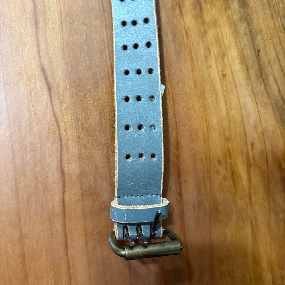 We the Free People Women's Belt Gray 3 hole Y2K Bohemian Leather R3-28 - Picture 2 of 6
